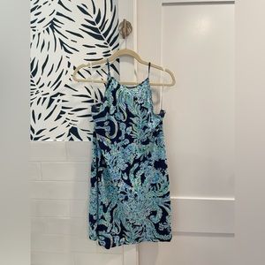 Lilly Pulitzer Margot Swing Dress Size Small High Tide Scooba Doo Navy Teal